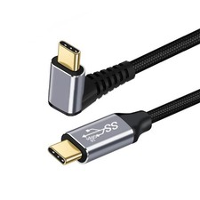 NFHK 90 Degree Up Down Angled Type-C USB-C Male to USB3.1 50cm, Black  picture