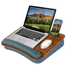 17.3-inch Laptop Lap Desk with Pillow, Wrist Rest Storage - Espresso picture