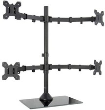 VIVO Black Adjustable Quad Monitor Desk Stand Mount, Free Standing Heavy Duty... picture