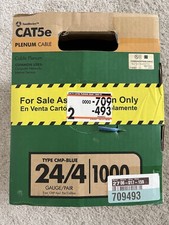Southwire 56917749 1000 ft. Blue 24/4 CAT5e CMP (Plenum) Data Cable Brand New picture