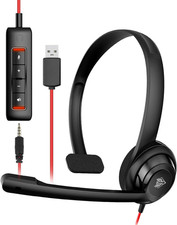 Auriculares USB con microfono cancelacion ruido y control en línea ultra comodos picture