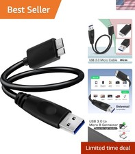 20cm USB 3.0 Micro B Cable - Fast Data Transfer for Devices, Sleek Black Design picture