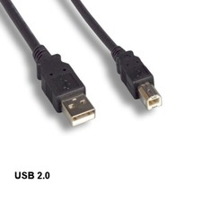 Black 10 feet USB 2.0 A to B Cable 28AWG 480Mbps Scanner Printer HDD Sync Charge picture