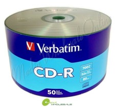 100 VERBATIM Blank 52X CD-R CDR Branded Logo 700MB Media Disc picture