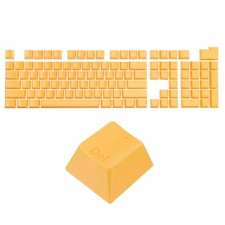 108 Keys Pudding Keycaps Set ABS for Mechanical Keyboard Layout, Yellow picture