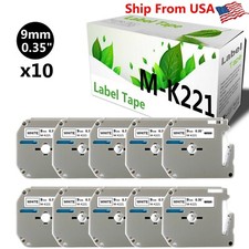 10 PK MK221 MK-221 Label Tape Used for P-touch PT-70BM PT-70BMH(Black on White) picture