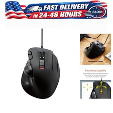 ELECOM EX-G Wired Trackball Mouse Ergonomic Thumb Control 6 Buttons 1500 DPI picture