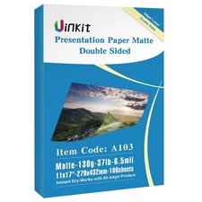 Uinkit 100 Sheets 11x17 A3 Thin Matte Presentation Paper Photo Double Sided 3... picture
