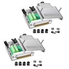 2 PCS DB25 Male Solderless Breakout Connector Metal Shell RS232 D-SUB 25-Pin picture