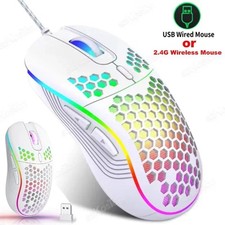 Lightweight Honeycomb Gaming Mouse RGB Wired 7200DPI Ergonomic USB Gamer Mice PC picture