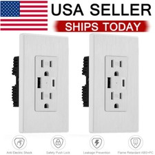 Dual USB Type-C/A Wall Outlet Charger Tamper Resistant 15A Electrical Receptacle picture
