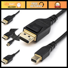 6ft Mini DisplayPort to DisplayPort 1.4 Cable - 8K 60Hz, Ultra HD, Slim Design picture