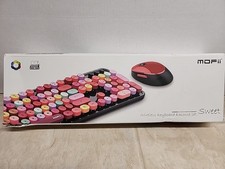 MOFII 104 Round Keys Lovely Full-Size Cute Pink Keyboard and Mouse picture