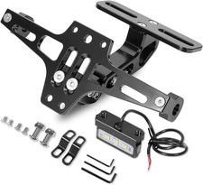 Motorcycle License Plate Bracket Fender Eliminator With LED Light, CNC Black picture