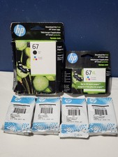 NEW ~ Lot of 7 Genuine HP 67 Black and Tri-Color Ink Cartridges picture