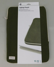 U Brands Corduroy Laptop Tablet Pouch 15x10.5 Zip Closure Olive Green picture