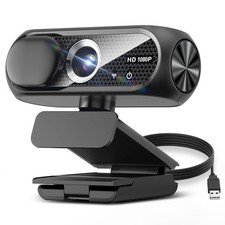 1080P HD Webcam with Microphone, Noise Cancellation, Privacy Cover, Wide-Angl... picture