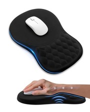 PVIPCZ Ergonomic Mouse Pad with Sloped Memory Foam Wrist Rest (Black) picture