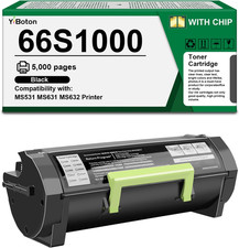 With Chip 1-Pack Toner Cartridge Black BN Printer Compatible 66S1000 Lexmark picture