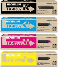4-Pack Toner Cartridge Black Cyan Magenta Yellow With Chip BN TK-8307 Compatibl picture
