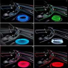 16.4ft EL Wire Lemon Green Car Interior Light, USB-Powered 6mm Flexible Benda... picture