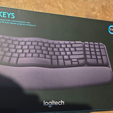 Logitech Wave Keys Ergonomic Bluetooth Keyboard w/ Detachable Palm Rest Gray picture