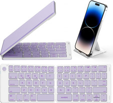 Samsers Ultra Slim Foldable Bluetooth Keyboard for Phone Tablet PC, Purple, NEW picture