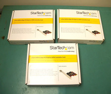 LOT OF 3 - STARTECH.COM PEXSAT32 2 Port SATA 6 Gbps PCI Exp SATA Contr Cards NEW picture