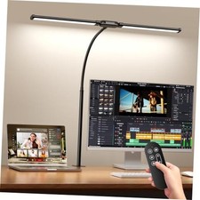 Black LED Desk Lamp with Clamp - Double Head - 24