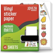 JOYEZA Premium Printable Vinyl Sticker Paper for Inkjet Printer - 40 Sheets M... picture