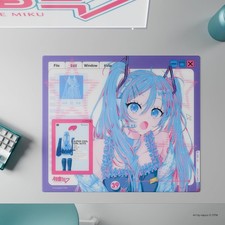 SP-005 Miku OS Wallhack X Miku Glass Mousepad Gaming Retro Style Pro picture