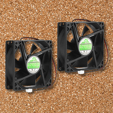 2 Pack 80mm by 80mm by 25mm 8025 12V DC 0.20A Ball Bearing Brushless Cooling Fan picture