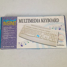 Vintage Eagle-Touch Multimedia Keyboard MCK-800 PS/2 Win 95/98 Retro Y2K NOS New picture