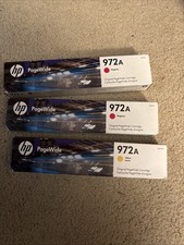 3PK Genuine HP 972A  Cartridges ~ Yellow, Magenta , Magenta ~ 2021 NEW Sealed picture