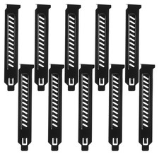 10 Pack Vented PCI Slot Covers Black Metal Full Profile for ATX mATX PC Cases picture
