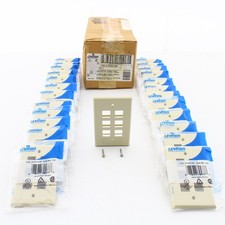 Leviton 41080-6IP Ivory Quickport 6-Port High Impact Plastic Wallplates 25-Pack picture