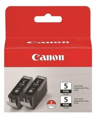 Genuine Canon PGI-5BK 5 Black (2 Pack) Ink Cartridges New Factory Sealed picture