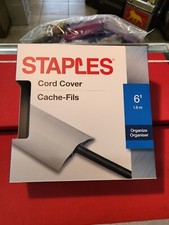 Staples 6 Foot Cord Cover Organize Cables Power Cords With Double Sided Tape NEW picture