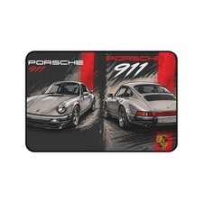 Porsche 911 Vintage Illustration Desk Mat | Classic Sports Car Mousepad picture