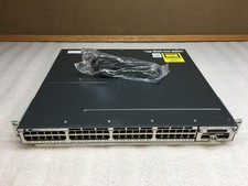 Cisco Catalyst 3750-X WS-C3750X-48T-S With C3KX-NM-10G and DUAL C3KX-PWR-350WAC picture