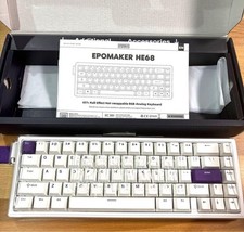 Epomaker HE68 Wired Magnetic Gaming Keyboard Rgb Backlight Gasket Mount White picture