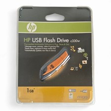 HP USB Flash Drive c330w 1GB - New Original Packaging USB Stick Orange Vintage Retro picture