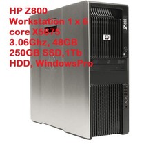 HP Z800 Workstation 1 x 6 core X5675 3.06Ghz, 48GB 250GB SSD,1Tb HDD, WindowsPro picture
