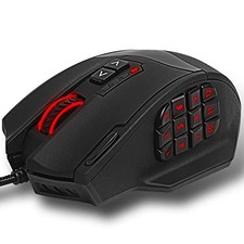 RED SAMURAI Gaming Mouse Wired 16400dpi 1000Hz 18 Programmable Side Buttons BK picture