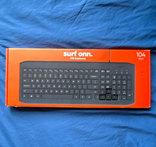 onn. Surf onn. USB Wired Full Size Keyboard 104-Key Low-Profile Black picture