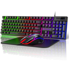 Wired Gaming Keyboard Mouse Combo RGB Backlit Mechanical Anti Ghosting picture