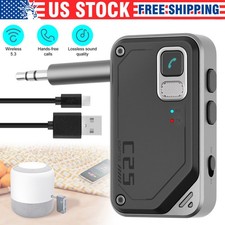 3.5mm Bluetooth 5.3 2-in-1 AUX Adapter Wireless For Car TV Home Stereo Audio New picture