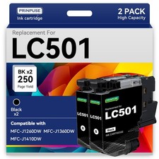 LC501 Black Ink Cartridges Replacements for Brother LC501 LC501XL Black for B... picture