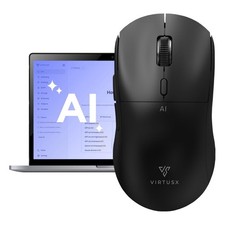 Virtusx Jethro V1 AI Mouse Wireless Voice Recorder Transcribe Translate Black picture