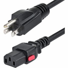 StarTech 15ft Computer Power Cord NEMA 5-15P to Locking C13 125V 10A 18AWG TAA picture